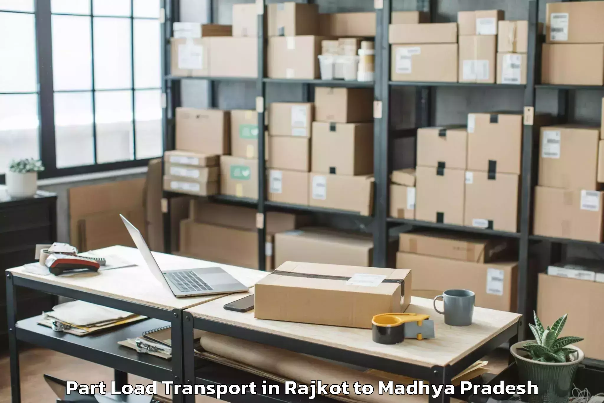 Quality Rajkot to Abhilashi University Bhopal Part Load Transport